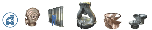 Sand castings and centrifugal castings for pumps